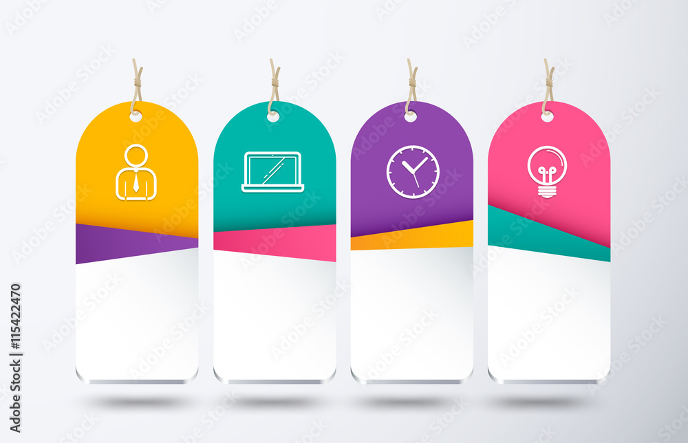Poster infographic block label template for used text. vector stock