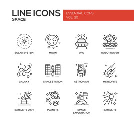 The Space - line design icons set