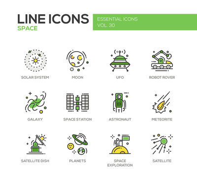 The Space - line design icons set