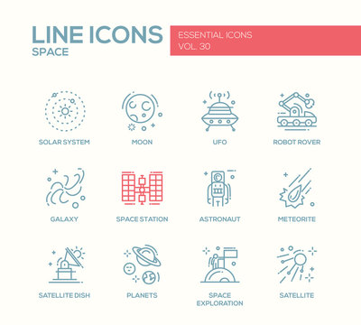 The Space - line design icons set