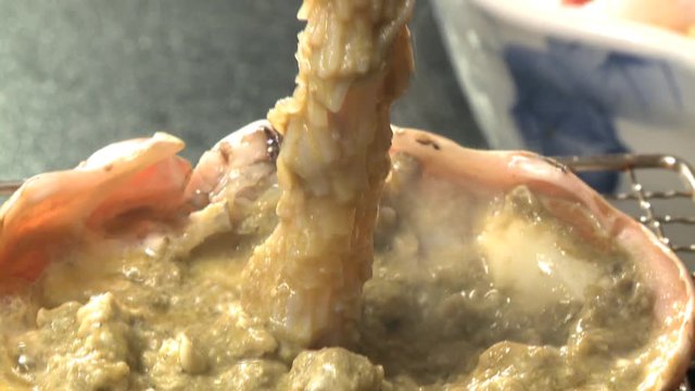 カニの焼きしゃぶ
