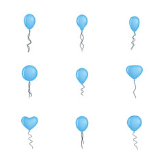 Balloons vector collection isolated on white background. Eps10. Colorful bunch of balloons for party and celebrations. Vector illustration.