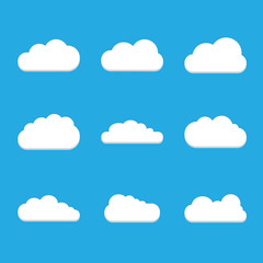 Set of blue sky, clouds. Cloud icon. Collection of  cloud vector icon.