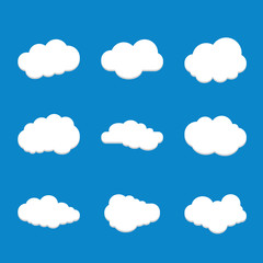 Set of blue sky, clouds. Cloud icon. Collection of  cloud vector icon.