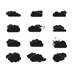Set of blue sky, clouds. Cloud icon. Collection of  cloud vector icon.