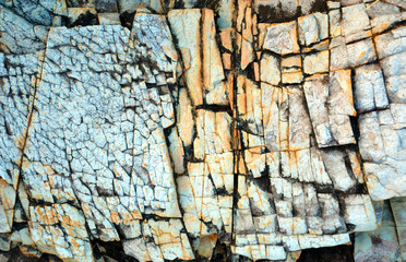 Natural abstract patterns and textures in fractured rock 