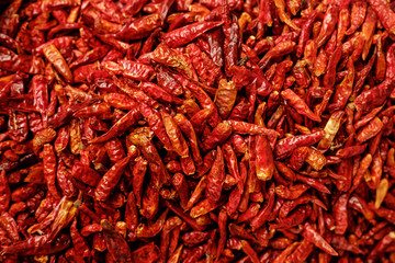 Fototapeta premium Dry red pepper. Food background