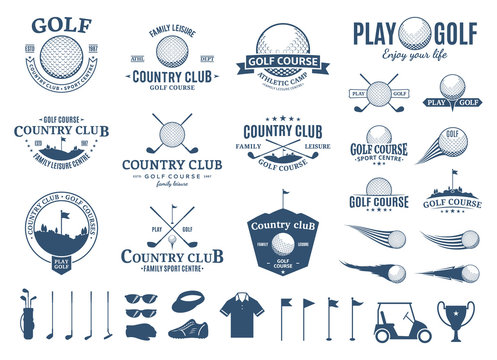 Golf club logo, labels, icons and design element