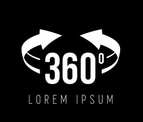 Angle 360 degrees view sign icon.