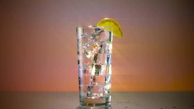Ice Water Glass with Lemon Wide Star Filter