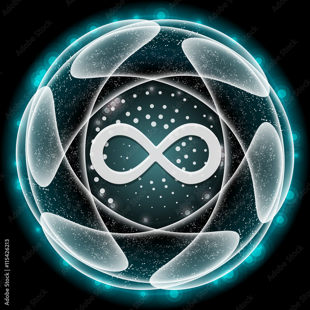Poster vector abstract object and infinity symbol