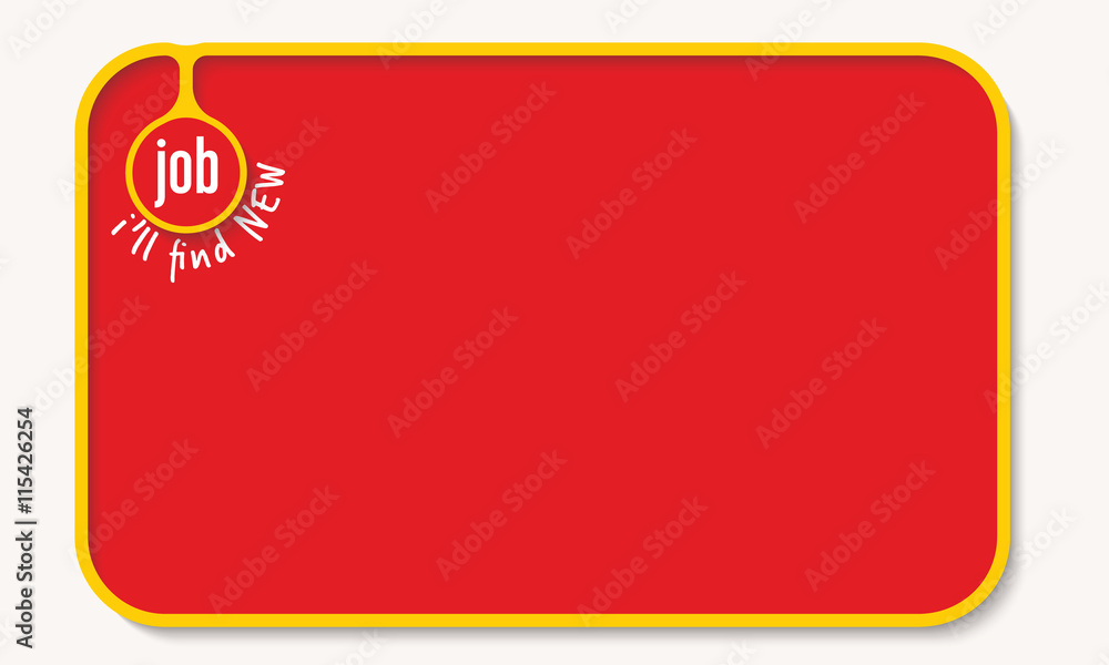 Poster text box for fill your text and the words fill find new job