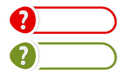 Obraz premium Vector button for your text and question mark