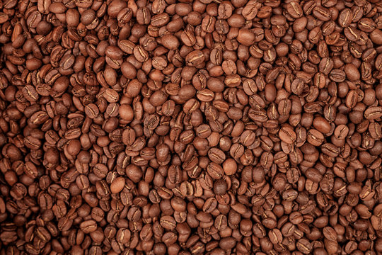 Background from fresh roasted coffee beans.