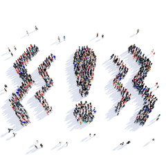 people exclamation mark shape icon 3d