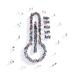 people thermometer temperature shape icon 3d