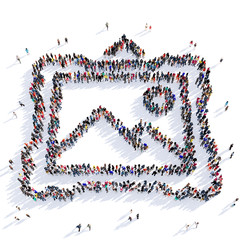 people photograph shape icon 3d