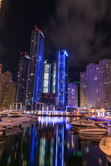 Fototapeta na wymiar Dubai Marina at night in United Arab Emirates