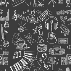 Hand drawn music pattern