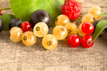 mix ripe berries collection set surface close up macro shot