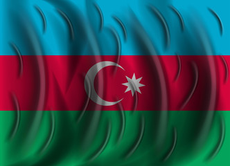 Obraz premium azerbaijan wind flag