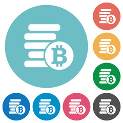 Flat bitcoins icons