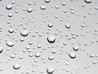 Drops of water on glass