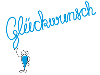 Stick Figure Series Blue / Glückwunsch