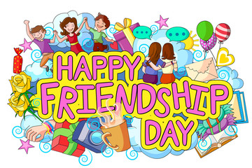 Obraz na płótnie Canvas Happy Friendship Day doodle