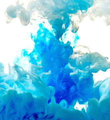 Fototapeta na wymiar Splash of blue paint
