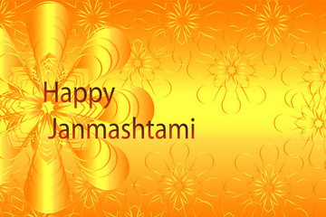 Fototapeta na wymiar Happy janmashtami vector illustration. Background with Golden mandalas