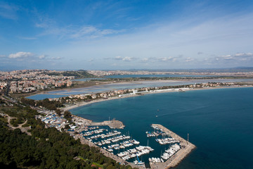 Obraz premium Spiaggia del Poetto, Cagliari, dall'alto