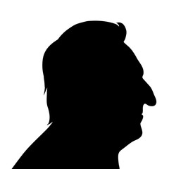 Vector silhouette of man.