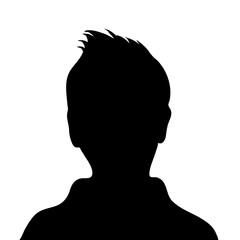 Vector silhouette of boy.