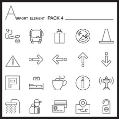 Airport Element Line Icon Set2.Mono pack.