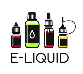 Vector icons of e-liquid