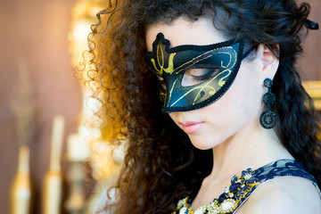 girl with a masquerade mask