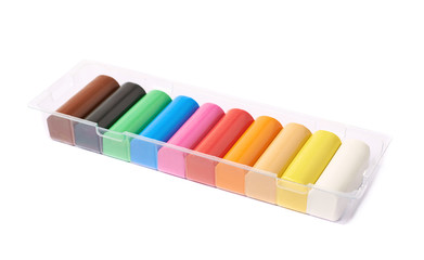 Sticks of colorful plasticine isolated