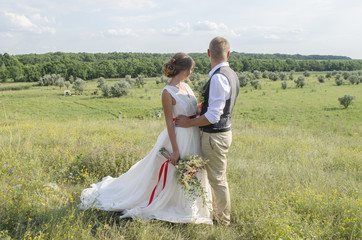 Fototapeta premium couple in love outdoors in Sunny day