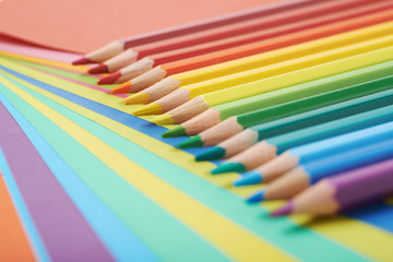 Pile of colorful paper sheets