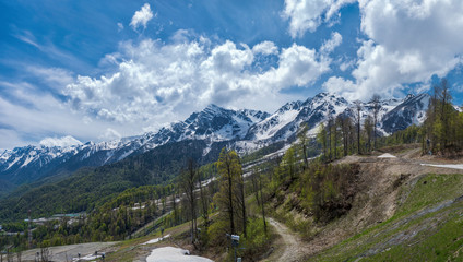 Krasnaya Polyana, Rosa Khutor , night , water, lights
