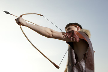 Robin Hood. Archer with arrow and long bow