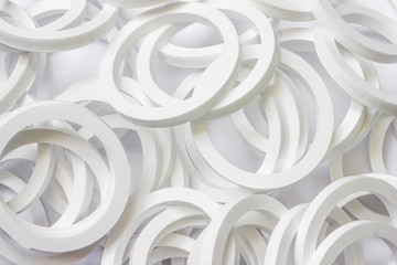 White rubber seal for Industrial. - obrazy, fototapety, plakaty