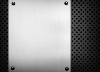 metal template with mesh background
