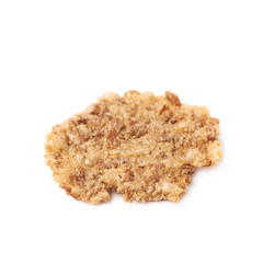Single wholegrain cereal flake isolated