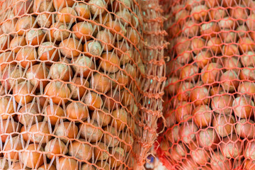 Nuts hazelnuts in the package on the counter fair
