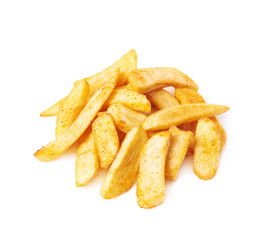 Pile of french fried potato slices isolated