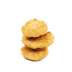 Breaded chicken nugget composition isolated