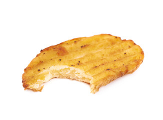 Baked potato slice composition, isolated