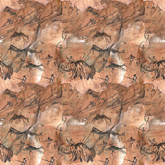 Fototapeta premium rock paintings, prehistoric cave painting 